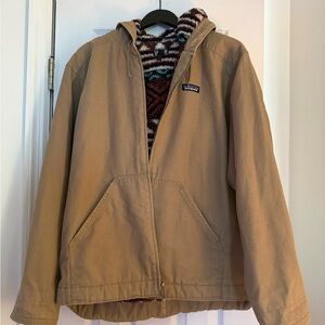 Patagonia Multicolor Striped Fleece-Lined Jacket (Khaki Exterior) RARE MENS L